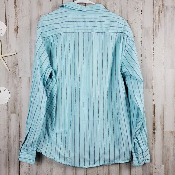 Duck Head Striped Button Down Shirt Blue Size XL - Picture 2 of 10